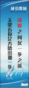 励志标语,企业励志标语,员工激励口号-成败之间仅一步之遥, 关键是你是否踏出那一步