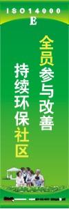 环保标语 环境标语 iso14001标语  全员参与改善 持续环保社区