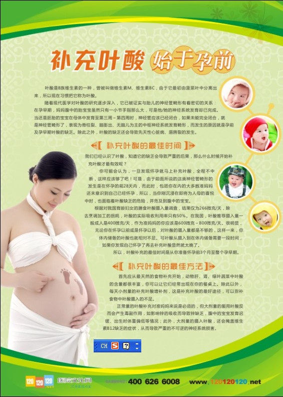 孕期保健指南 补充叶酸始于孕前