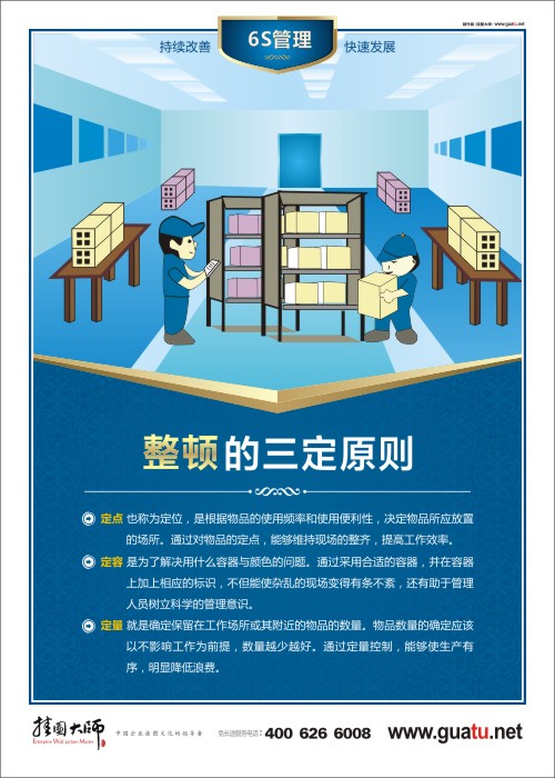 整顿的三定原则 6s生产标语