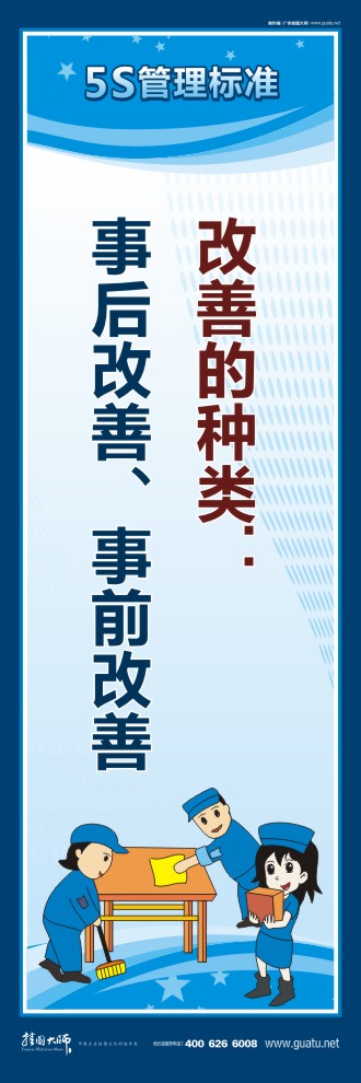 5s图片 改善的种类：事后改善、事前改善