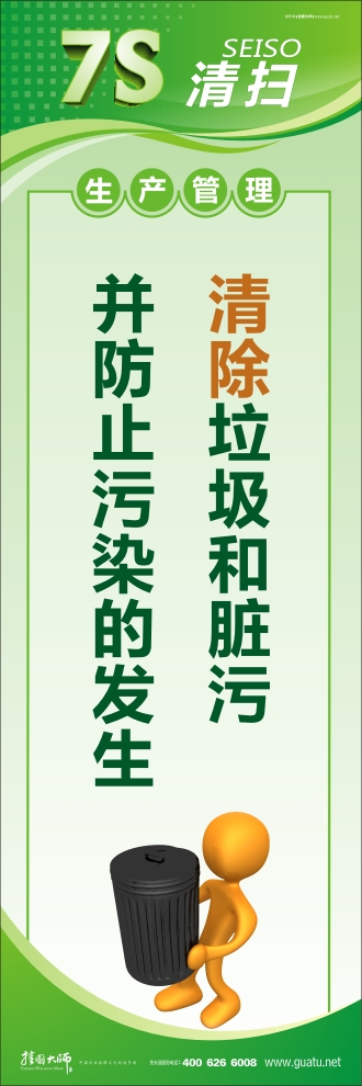 7s活动标语 清除垃圾和脏污 并防止污染发生