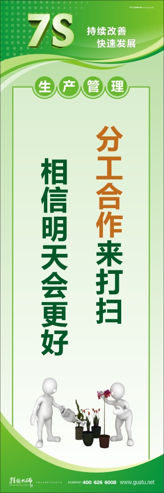 7s管理宣传图片 分工合作来打扫 相信明天会更好 