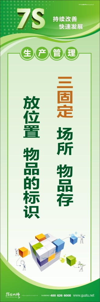 7s标语图片 三固定：场所、物品存放位置、物品的标识