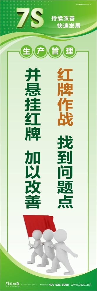 7s管理口号 红牌作战：找到问题点 并悬挂红牌、加以改善