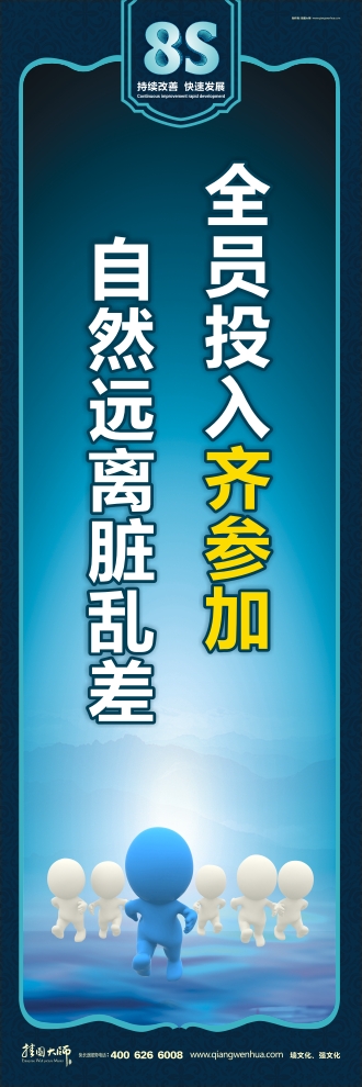 8s管理标语 全员投入齐参加自然远离脏乱差