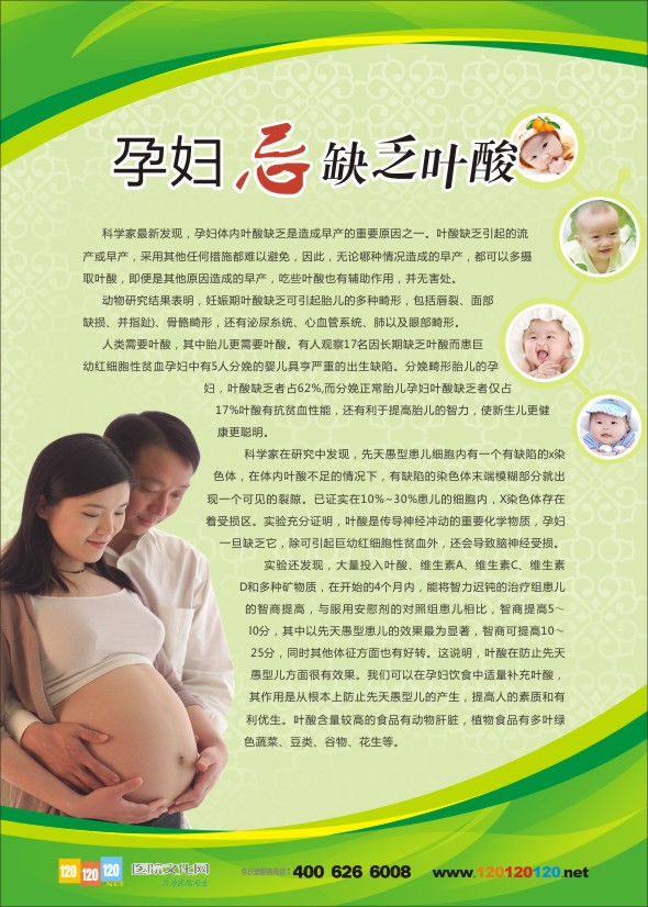 妇产科标语 孕妇忌缺乏叶酸