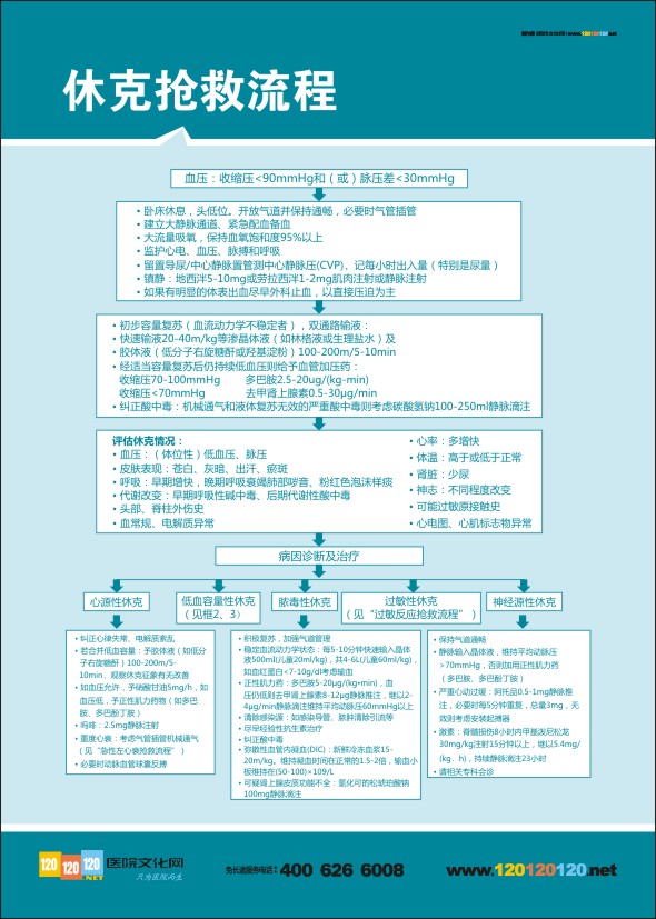 休克抢救流程  医院急诊抢救流程图