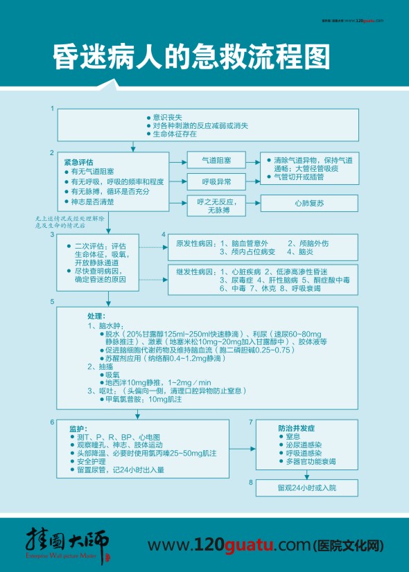 昏迷病人的急救流程图 急诊抢救流程