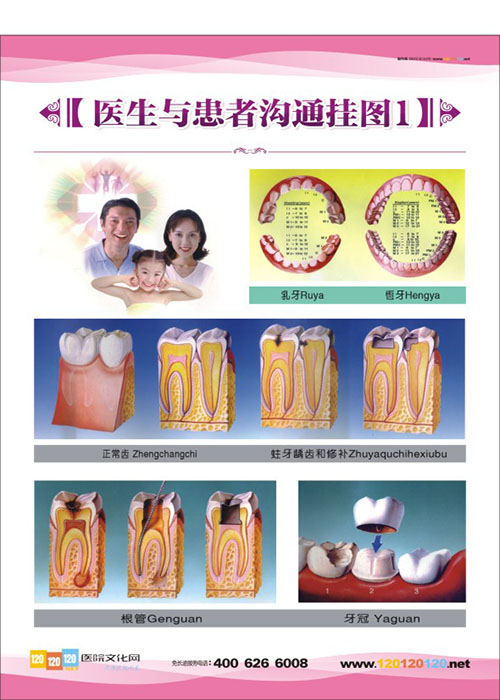 牙科宣传标语 牙科宣传图片 口腔科医生与患者沟通挂图1